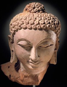Head of Buddha Shakyamuni, between 375 and 400. Creator: Unknown.