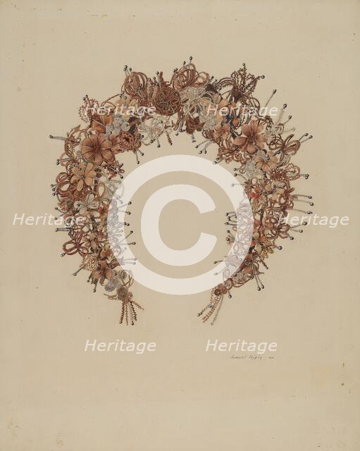 Hair Wreath, 1938. Creator: Samuel Faigin.