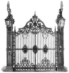 The International Exhibition - ornamental iron gates in the Hardware Court..., 1862. Creator: Unknown.