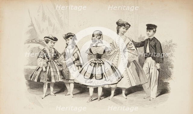 Fashion plate - Journal des Demoiselles IV, 1861. Creator: Gilquin & Dupain.