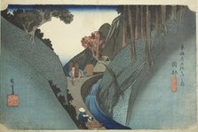 Okabe: Utsu Mountain (Okabe, Utsu no yama), from the series "Fifty-three Stations of..., c. 1833/34. Creator: Ando Hiroshige.