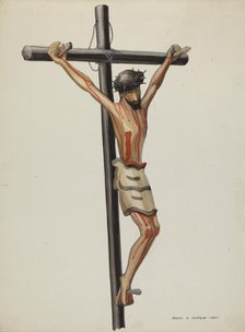 Bulto, Crucifix, c. 1937. Creator: Majel G. Claflin.