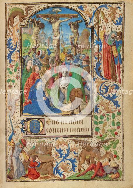 The Crucifixion; Prayer Book of Charles the Bold, about 1471. Creator: Lieven van Lathem.
