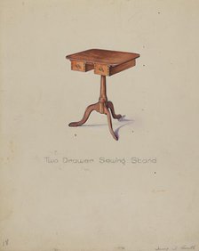 Shaker Tripod Sewing Stand, 1935/1942. Creator: Irving I. Smith.