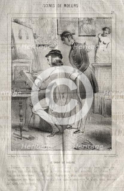 Scènes de moeurs: La Droit de visite. Jespère ne pas vous gener?.... Creator: Charles Joseph Traviès de Villers (French, 1804-1859).