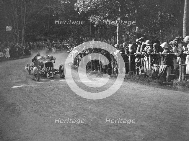 Straker-Squire of WB Horn competing in the MAC Shelsley Walsh Hillclimb, Worcestershire, 1923. Artist: Bill Brunell.