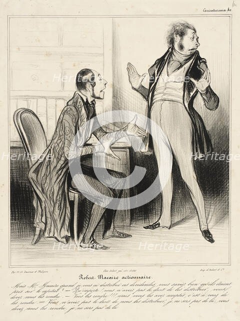 Robert Macaire actionnaire, 1838. Creator: Honore Daumier.