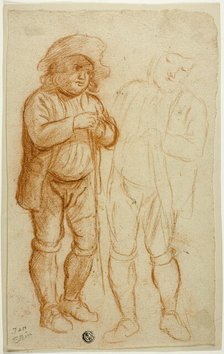 Two Sketches of Standing Man Leaning on Staff, n.d. Creator: Possibly Jan Steen Dutch, 1626-1679.