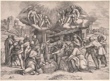 The Adoration of the Shepherds, c. 1552. Creator: Battista Franco (Italian, c. 1510-1561).