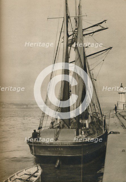 'The Irish Minstrel, a wooden three-masted schooner', 1937. Artist: Unknown.