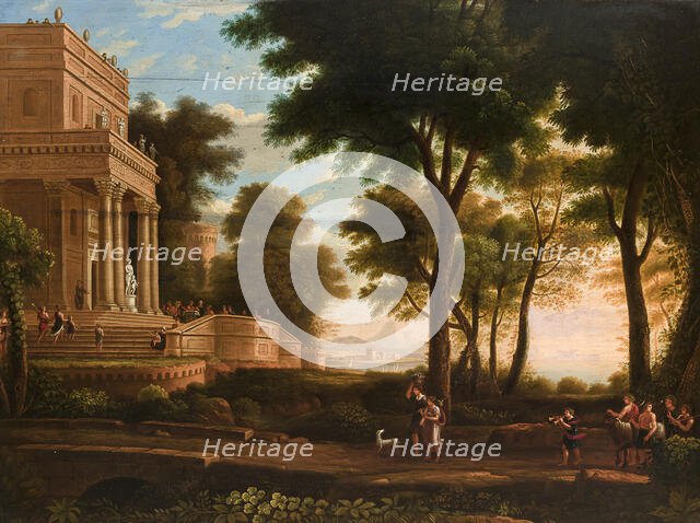 Landscape with a Classical Structure, 1821. Creator: Jan Wolanski.