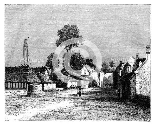 A street of Macassar, Celebes, Indonesia, 19th century.Artist: Hubert Clerget