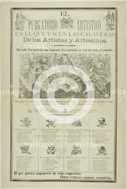 The Artistic Purgatory, Wherein Sprawl the Calaveras of Artists and Artisans, n.d. Creator: José Guadalupe Posada.