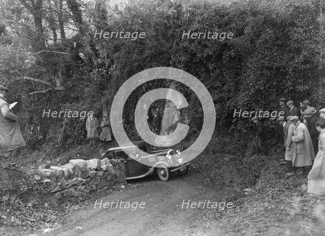 1934 Standard 10/12 taking part in a Standard Car Owners Club trial. Artist: Bill Brunell.