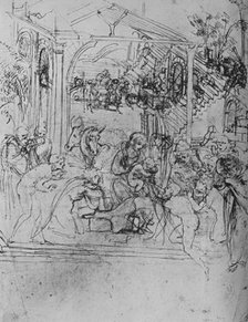 'Adoration of the Kings: Composition Sketch', 1478-1481 (1945). Artist: Leonardo da Vinci.