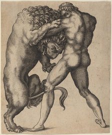 Hercules and the Nemean Lion, c. 1550. Creator: Unknown.