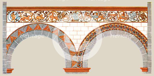 Painted decoration in the nave of St Severus' Church at Boppard, Germany, (1928). Creator: Unknown.