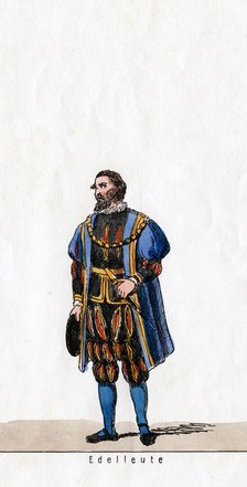 Nobleman, costume design for Shakespeare's play, Henry VIII, 19th century. Artist: Unknown