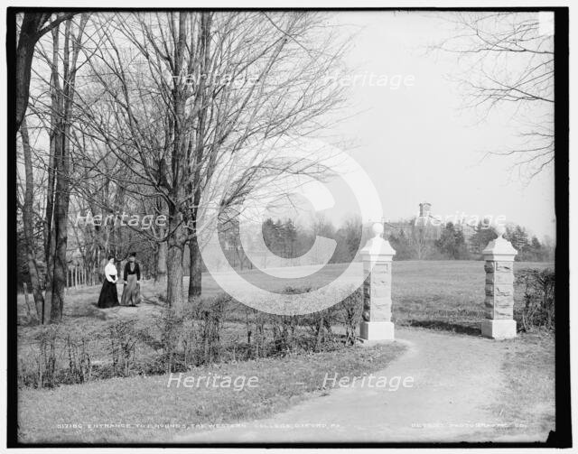 Entrance to grounds, the Western College, Oxford, Pa. i.e. Ohio, between 1900 and 1906. Creator: Unknown.