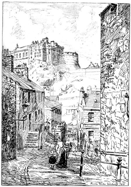 Edinburgh Castle as seen from The Vennel, 1911-1912. Artist: Unknown