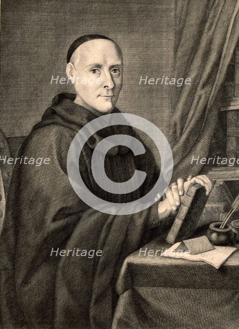 Fray Benito Jerónimo Feijoo (1676-1764), Spanish Benedictine monk and scholar, engraving in the c…
