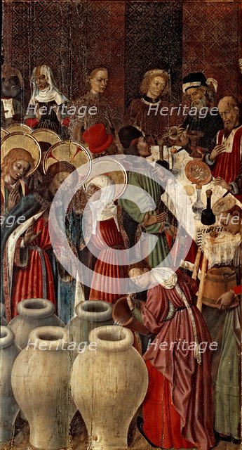 Altarpiece of the Transfiguration', detail of the table showing the Canaan Weddings, before its r…