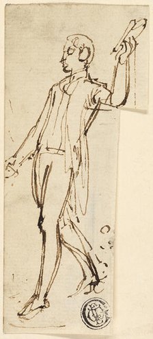 Sketch of Standing Man with Uplifted Arm, n.d. Creator: Thomas Stothard.