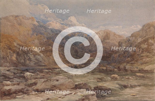 River Landscape in Wales, ca. 1850. Creator: David Cox the elder.