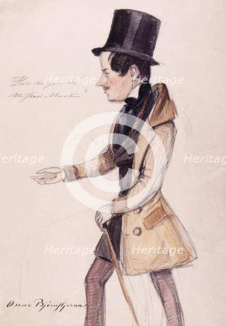 "How do you do Mistress Martin?" Oscar Björnstjerna. (c1850s). Creator: Fritz von Dardel.