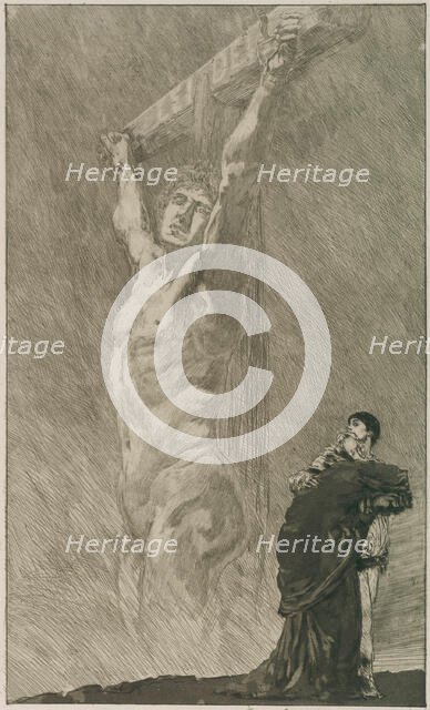 Suffer!, plate fourteen from A Life, 1884. Creator: Max Klinger.