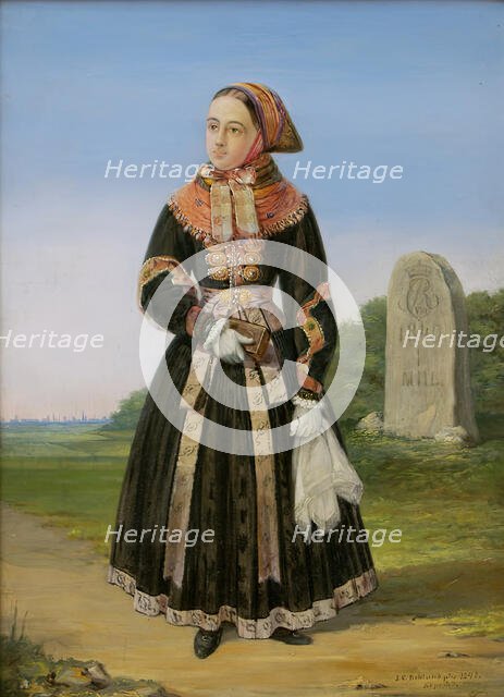 Farmer woman from Amager, 1843. Creator: Johan Christoffer Boklund.