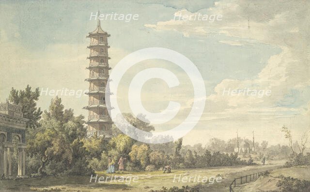 View of the Wilderness at Kew, 1763. Creator: William Marlow.