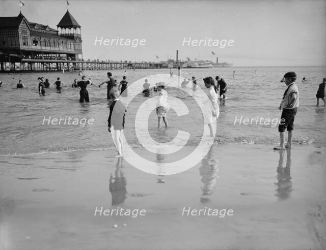 Bathing at Coney Island, between 1900 and 1905. Creator: Unknown.