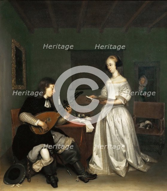 The Duet: Singer and Theorbo Player, 1669.