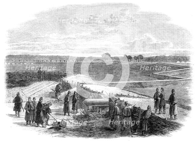 The Civil War in America: a portion of the abandoned Confederate works and camp at..., 1862. Creator: Unknown.