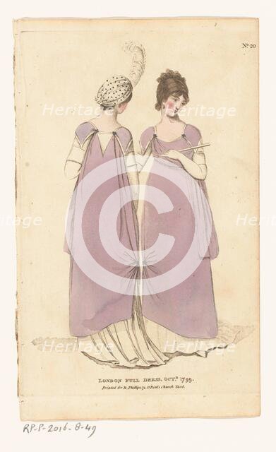 Magazine of Female Fashions of London and Paris, No. 20. London Full Dress. Oct. 1799, 1799. Creator: Unknown.