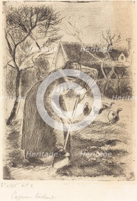 Paysanne bêchant (Peasant Laboring), 1890. Creator: Camille Pissarro.