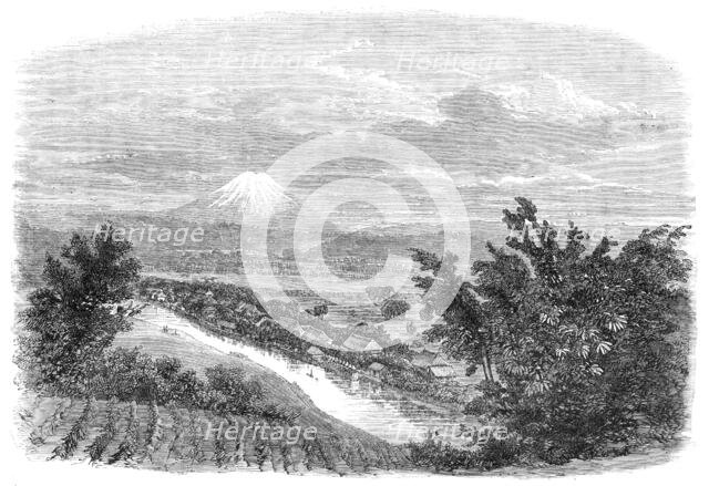 Scenes in Japan: the mountain Fusiyama, viewed from near Yokohama, 1864. Creator: Mason Jackson.