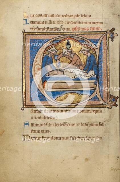 Initial C: The Entombment; Psalter, mid-1200s. Creator: Unknown.