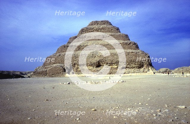 Distant view of the Step Pyramid of King Djoser (Zozer), Saqqara, Egypt, 3rd Dynasty, c2600 BC. Artist: Imhotep