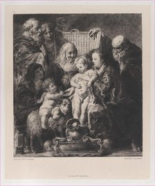 The Holy Family, after Jacob Jordaens, 1871. Creator: Jules-Ferdinand Jacquemart.
