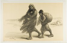 Serbian Exodus, plate twenty-one from Actualités, 1915, published January 1916. Creator: Theophile Alexandre Steinlen.