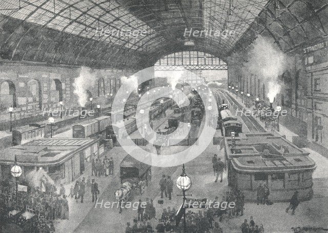 'Cannon Street Station - Night', 1891. Creator: William Luker.