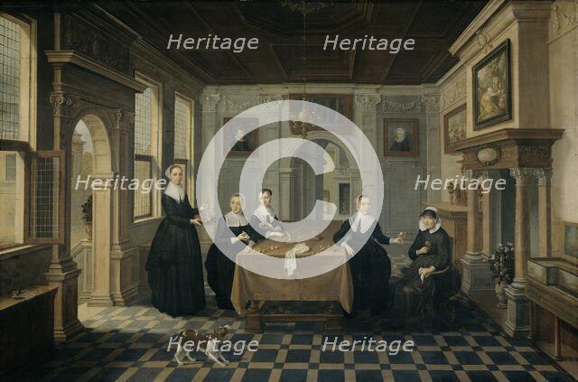 Five Ladies in an Interior, c.1630-c.1652. Creator: Dirck van Delen.