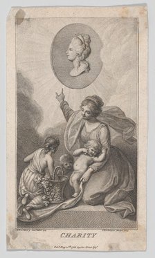 Charity, from L'Amico di fanciulli (Children's Friend), 1788. Creator: Francesco Bartolozzi.