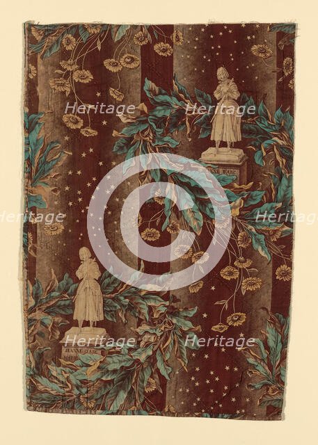 Jeanne d'Arc (Joan of Arc), (Furnishing Fabric), France, 1839/40. Creator: Unknown.