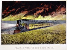 'Prairie Fires of the Great West', USA, 1871. Artist: Currier and Ives