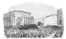 The procession passing the Bank, 1844. Creator: Unknown.