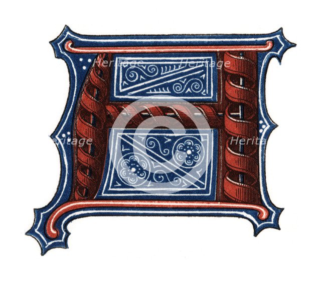 Initial letter 'A', (1843).Artist: Henry Shaw