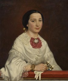 Maria Ricci, married to the artist Carl Gustaf Plagemann, 1850s. Creator: Emma Ekwall.